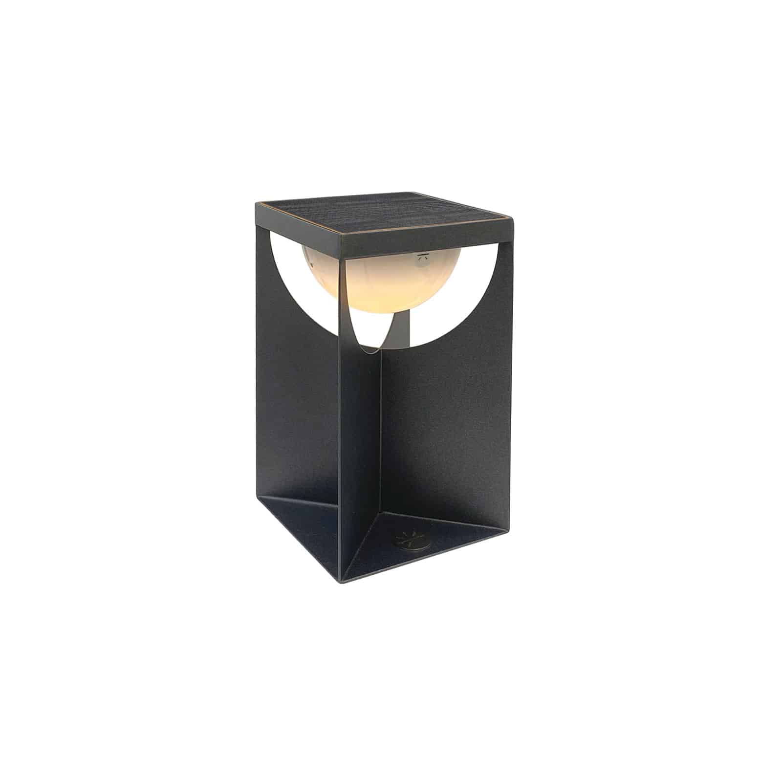 Flow table lamp in graphite finish