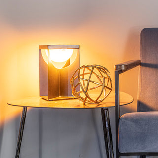 Flow table lamp in amber light mode on the table lite up surroundings