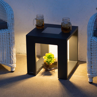 Rancho side table graphite with ASB solar bulb