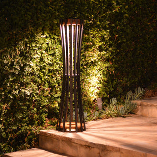 photo of les jardins corsetta lamp illuminating pathway steps