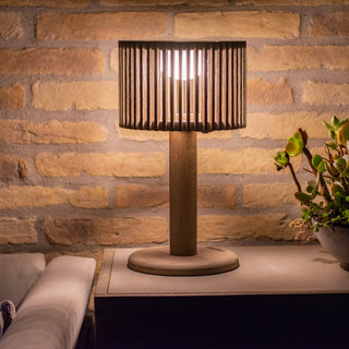 Pixy table light weathered teak in warm white light