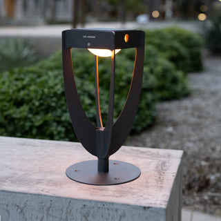 Tulip solar lamp in graphite with ykary bulb 