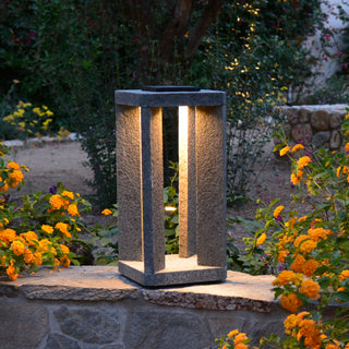 Stonehenge solar lamp light up flowers and rock