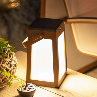 Tinka solar lantern corten finish light up backyard